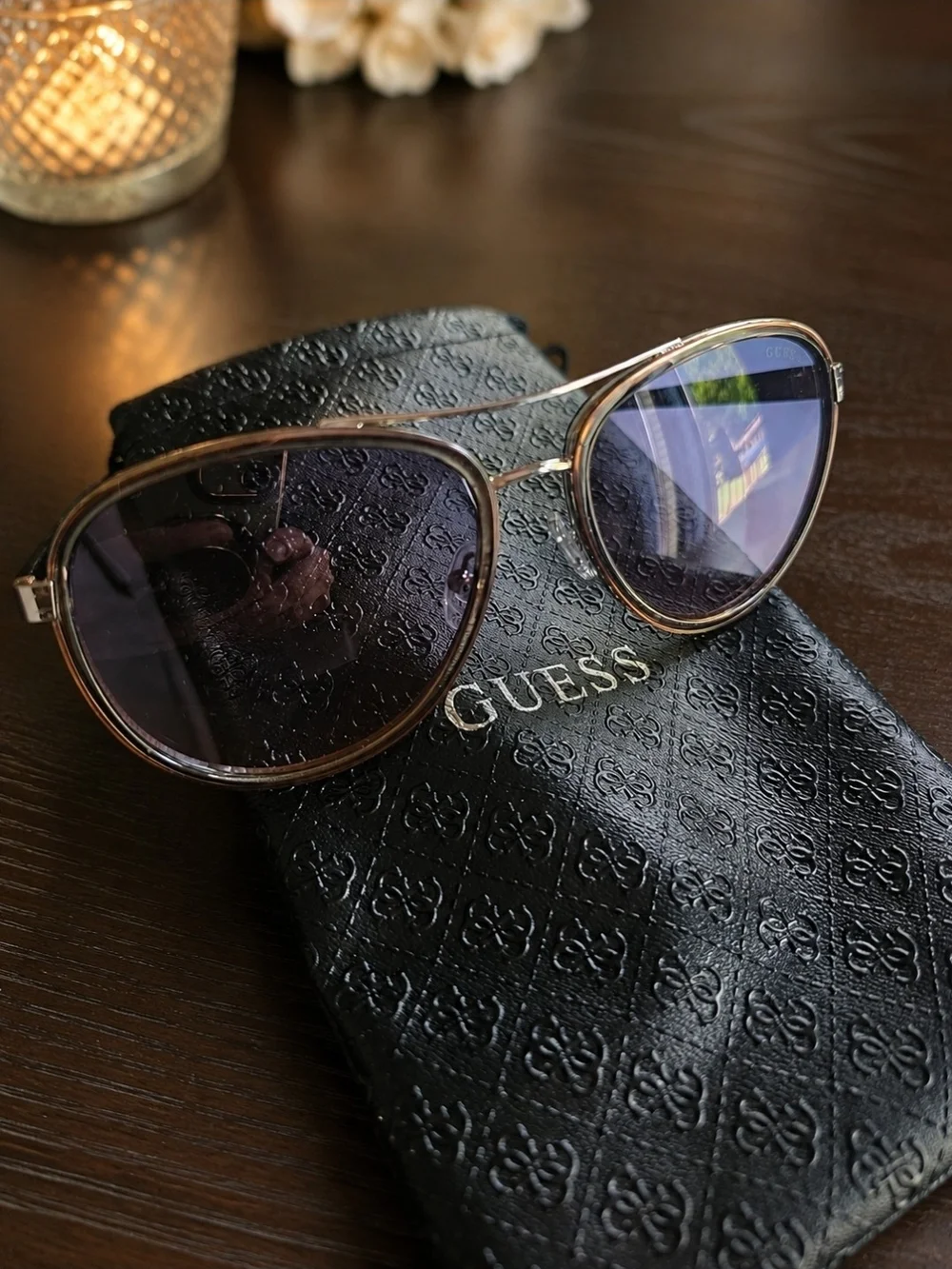 GUESS GF6188 20B Women’s Aviator Sunglasses Purple Gradient 57-17-140 NEW